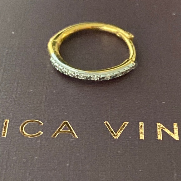 Monica Vinader NWOT Riva Mini Diamond Huggie Hoop Earrings - Picture 2 of 5